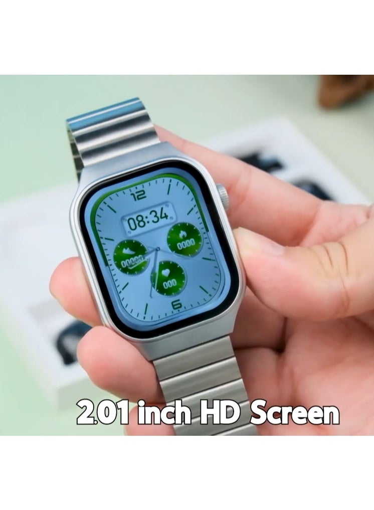 Modio MW28 Smartwatch with 2.2 Inch Curved IPS Display 3 Interchangeable Straps and Charging Cable Designed for Ladies and Gents Black - Image 2